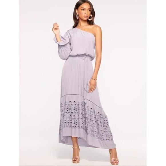 Ramy Brook Adesola One Shoulder Maxi Dress Women's Lavender Size Large - Picture 1 of 5
